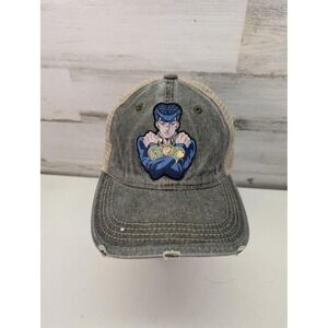 Chok.Lids Anime JoJo Hat Cap‎ Snap Back Gray Trucker Mesh Patch Mens One Size